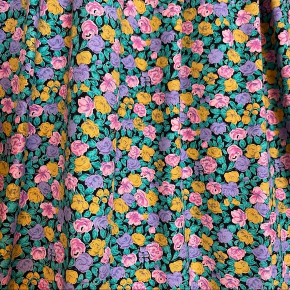 Vintage Bright Floral Dress Relaxed Fit Maternity Pleated Cottagecore Prairie 12 - Picture 12 of 14